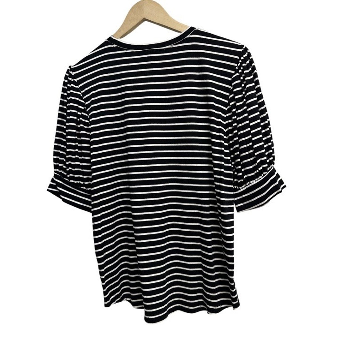 FRAME | Women's Black & White Striped Puff Sleeve Knit Top – XL – New With Tags