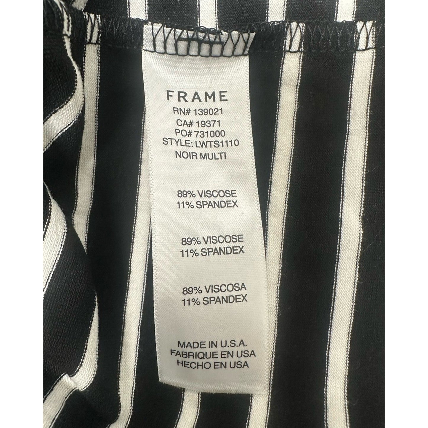 FRAME | Women's Black & White Striped Puff Sleeve Knit Top – XL – New With Tags